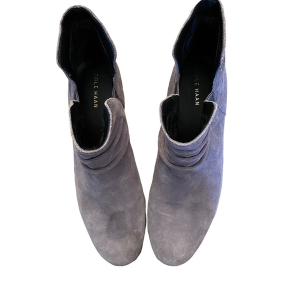 Cole Haan Alayna Slouch Suede Heeled Bootie, Gray, size 8 - Picture 4 of 6